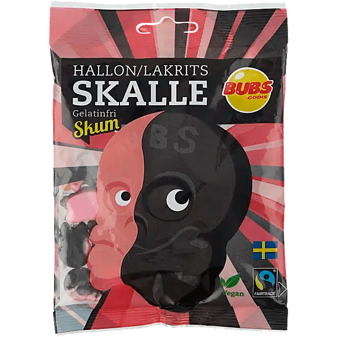 BUBS Raspberry Licorice Skulls - Swedish Candy Culture