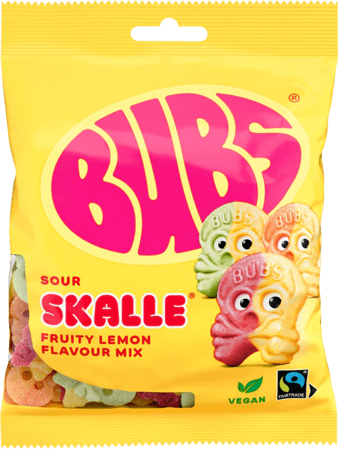 Bubs Sour Skalle Fruity Lemon Flavour Mix - Swedish Candy Culture