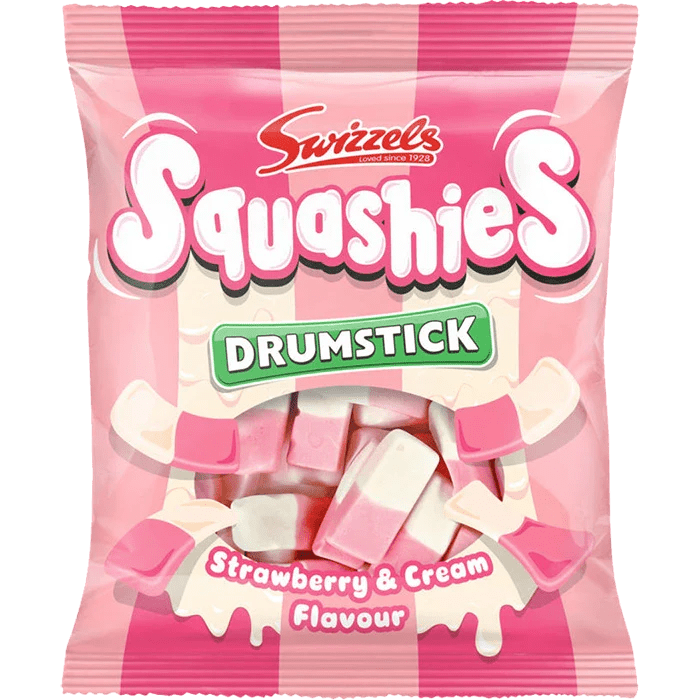 Squashies Drumstick Strawberries and Cream - Swedish Candy Culture
